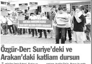 Özgür-Der: Suriye'deki Ve Arakandaki Katliam Dursun