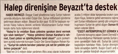 Halep Direnişine Beyazıt'ta Destek Eylemi