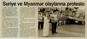Suriye ve Myanmar Olaylarına Protesto