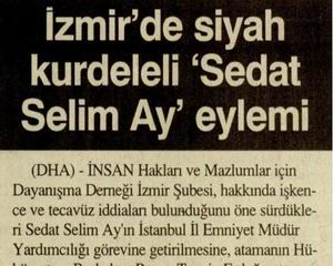 İzmir'de Siyah Kurdeleli 'Sedat Selim Ay' Eylemi