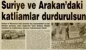 Suriye Ve Arakan'daki Katliamlar Durdurulsun