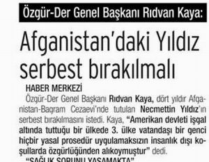 Afganistan’daki Yıldız Serbest Bırakılmalı