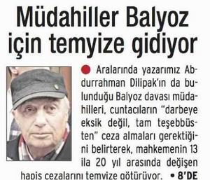 Müdahiller Balyoz İçin Temyize Gidiyor