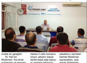 Özgür Der'de "Kelimeyi Şahadetin Anlamı Ve Gereği" Konulu Panel İşlendi