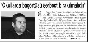 ''Okullarda Başörtüsü Serbest Bırakılmalıdır''