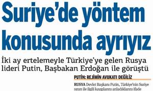 Suriye'de Yöntem Konusunda Ayrıyız