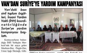 Van'dan Suriye'ye Yardım Kampanyası