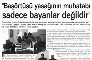 "Başörtüsü Yasağının Muhatabı Sadece Bayanlar Değildir"
