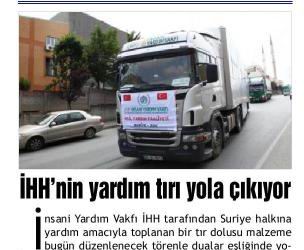 İHH'nın Yardım Tırı Yola Çıkıyor