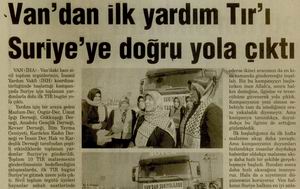 Van'dan İlk Yardım Tır'ı Suriye'ye Doğru Yola Çıktı
