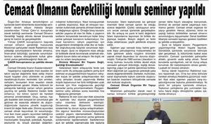 Cemaat Olmanın Gerekliliği Konulu Seminer Yapıldı