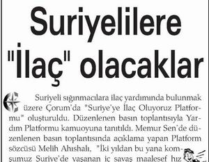 Suriyelilere İlaç Olacaklar
