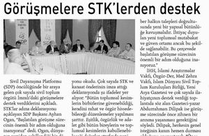 Görüşmelere STK'lerden Destek