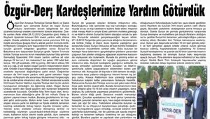 Özgür-Der: Kardeşlerimize Yardım Götürdük