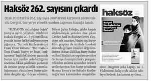 Haksoz 262. Sayısını Çıkardı