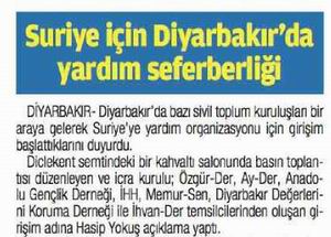 Suriye İçin Diyarbakır'da Yardım Seferberliği