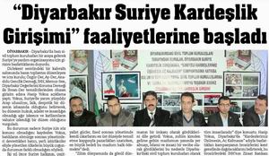 Diyarbakır Suriye Kardeşlik Girişimi Faaliyetlerine Başladı
