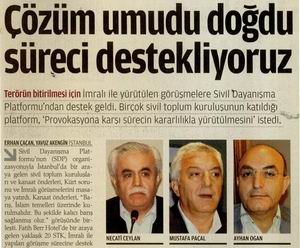 Çözüm Umudu Doğdu Süreci Destekliyoruz