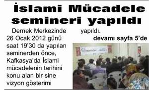 İslami Mücadele Semineri Yapıldı