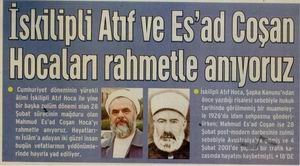 İskilipli Atıf Ve Esad Coşan Hocaları Rahmetle Anıyoruz