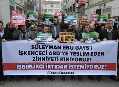 Özgür-Der, Ebu Gays’ın Teslim Edilmesini Protesto Etti