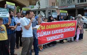 Eynesil’de Mısır Katliamı Protesto Edildi