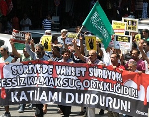 Antalyada Mısır ve Suriye Protestosu