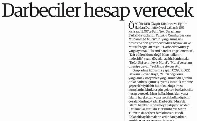 Darbeciler Hesap Verecek
