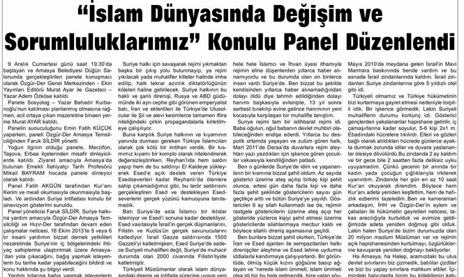 "İslam Dünyasında Değişim Ve Sorumluluklarımız" Konulu Panel Düzenlendi