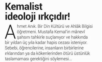 Kemalist ideoloji ırkçıdır