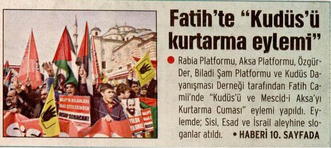 Fatih'te "Kudüs'ü Kurtarma Eylemi"