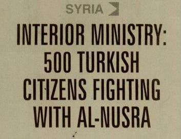 Interior Ministry: 500 Turkish Citizens Fighting With Al-Nusra