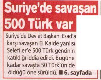 Suriye'de Savaşan 500 Türk Var