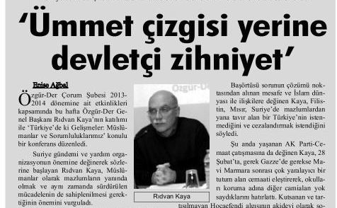 Ümmet Çizgisi Yerine Devletçi Zihniyet