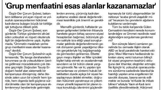 Grup Menfaatini Esas Alanlar Kazanamazlar