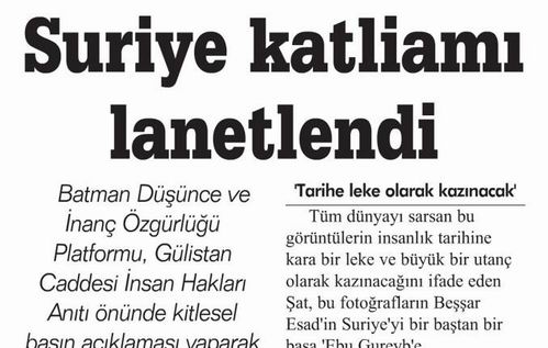 Suriye Katliamı Lanetlendi