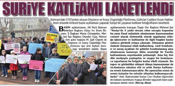 Suriye Katliamı Lanetlendi