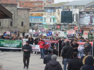 Erzurum'da Baas Rejiminin Varil Vahşeti Protesto Edildi