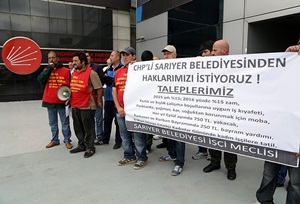 CHP'nin Sarıyer Belediyesi İşçileri de Eylemde