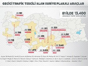 13 Bin 400 Araçta Suriye Plakası