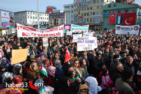 Rize'de Siyonist İsrail'e lanet