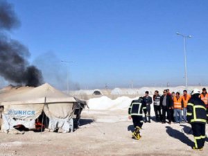 Suriyelilerin Kaldığı Çadırkentte Yangın Çıktı