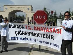 Mersin Üniversitesi'nde eğitimcilere saldırı