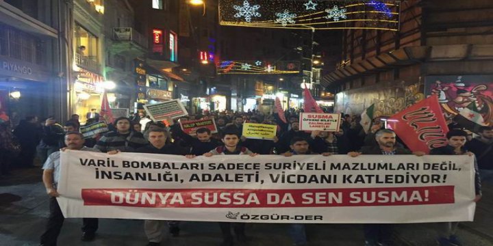 Rusya’nın Halep’teki Katliamları İstanbul’da Protesto Edildi