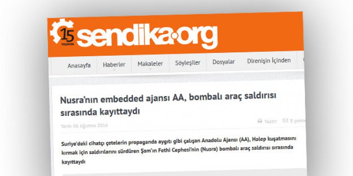 Şebbihanın Tetikçi Sitelerinden Sendika.org'dan AA'ya Saldırı