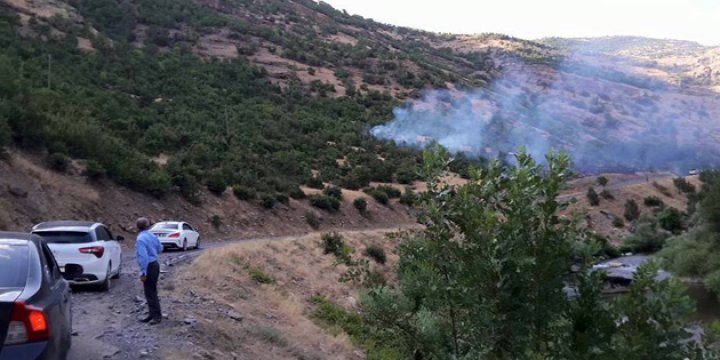 PKK'lılar Yol Kesip Araç Yaktı, 2 Kişiyi Kaçırdı