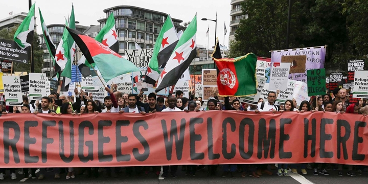 Londra’da Mültecilere Destek Yürüyüşü