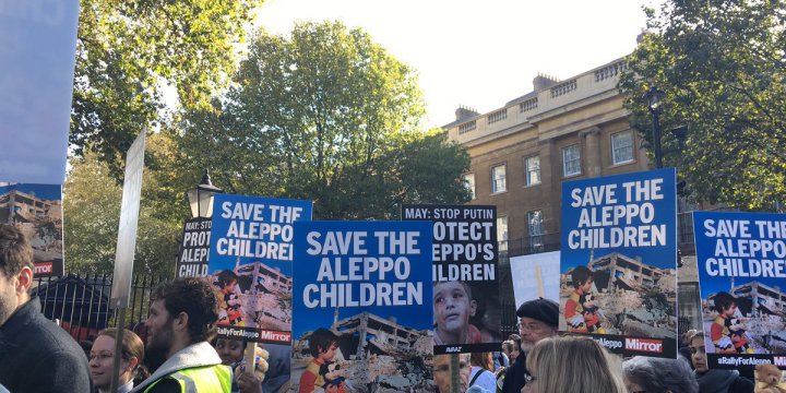 Halep Katliamı Londra'da Protesto Edildi