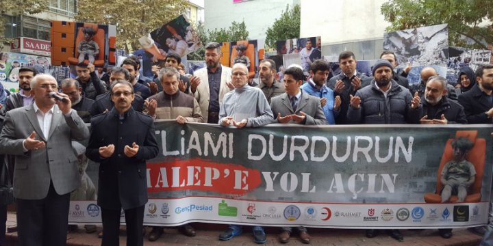 Halep’teki Katliamlar Pendik’te Protesto Edildi