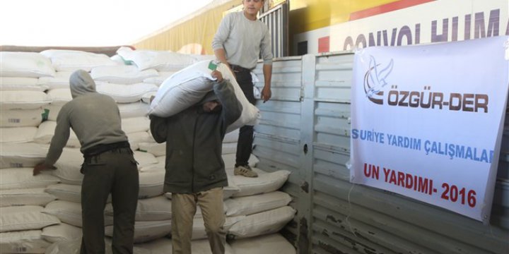 Özgür-Der Kuşatma Altındaki Halep, İdlib ve Hama'ya 3 Tır Un Ulaştırdı